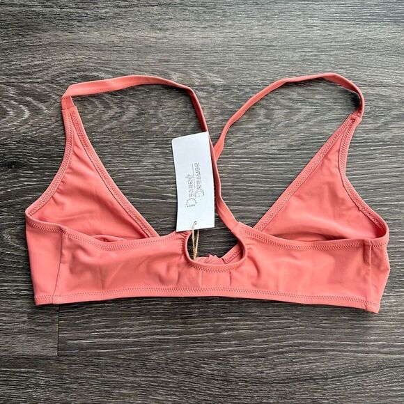 🐿️ NWT Urban Outfitters Desert Dreamer Coral Pink Tie Front Bikini Top Size Sm - Picture 4 of 4